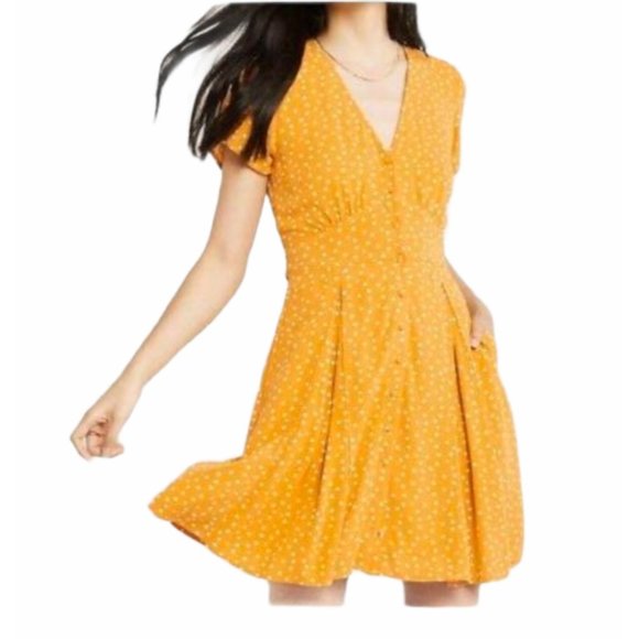 Abercrombie & Fitch Dresses & Skirts - [Abercrombie & Fitch] Yellow Polka Dot Dress M
